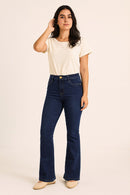 Calça Feminina Flare Azul Escura