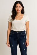 Calça Feminina Skinny Destroyed Escura