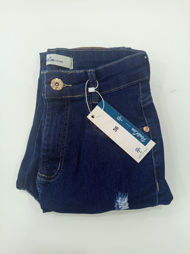 Calça Feminina Skinny Destroyed Escura