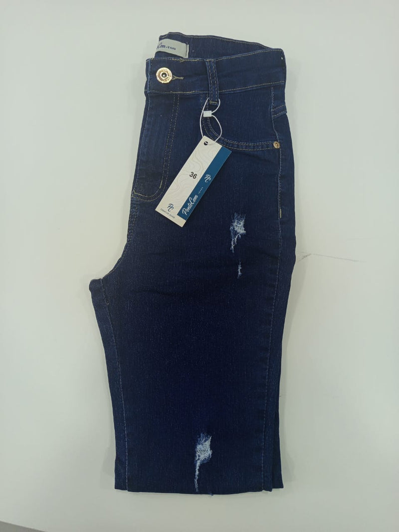 Calça Feminina Skinny Destroyed Escura