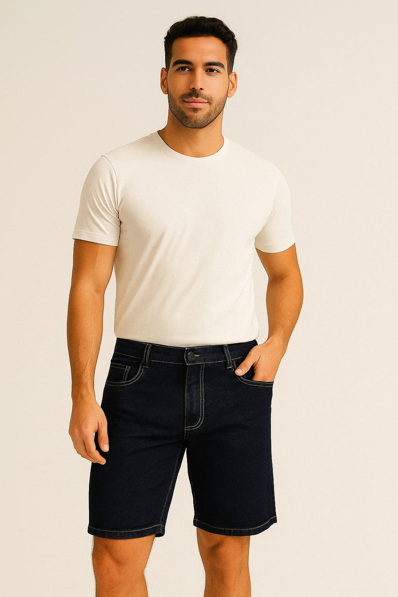 Bermuda Jeans Masculina - Escura